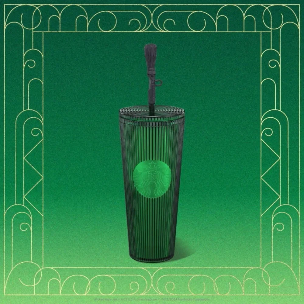 Starbucks Wicked | Elphaba Thropp 24oz Cold Cup with Broom Straw Topper